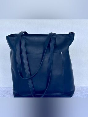 Portland Leather Large Zipper Tote Black Full Grain Minimalist Bag